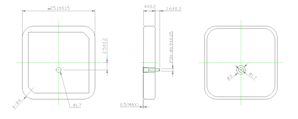 آنتن حرفه ای GPS / GLONASS پسیو سرامیکی 25*25*4 برند Cirocomm