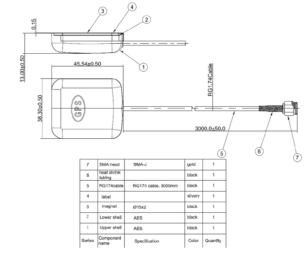 آنتن اکتیو GNSS - SMA سانی وی مدل SWG007