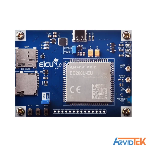 نمای روبه رو برد ارزیابی EC200U EVB V2