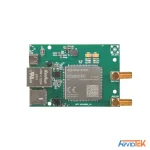 نمای روبروی برد مجهز به درگاه شبکه و تراشه اصلی ماژول مودم NEXUS-E0401N